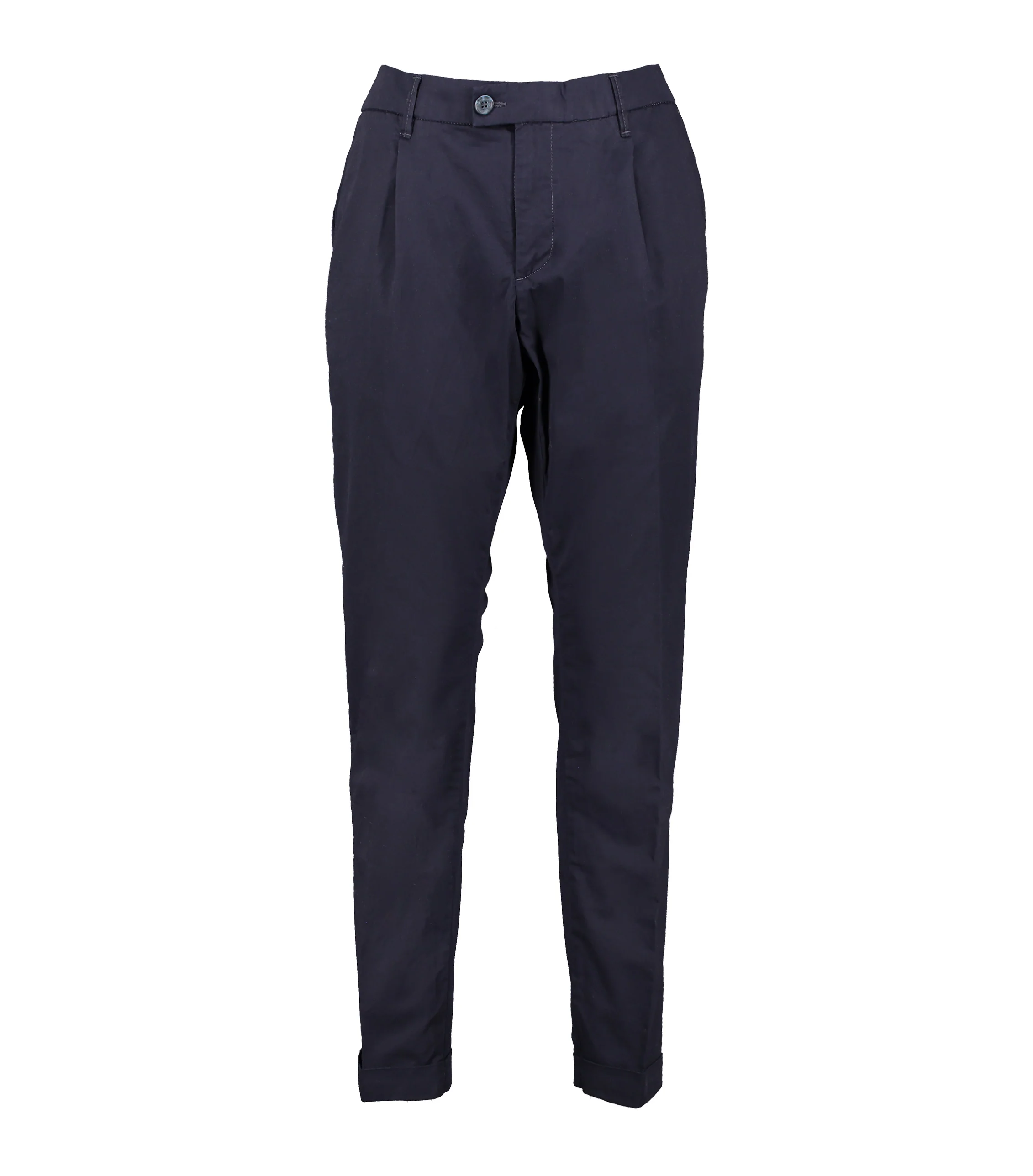 Alex Navy Cotton Stretch Trousers