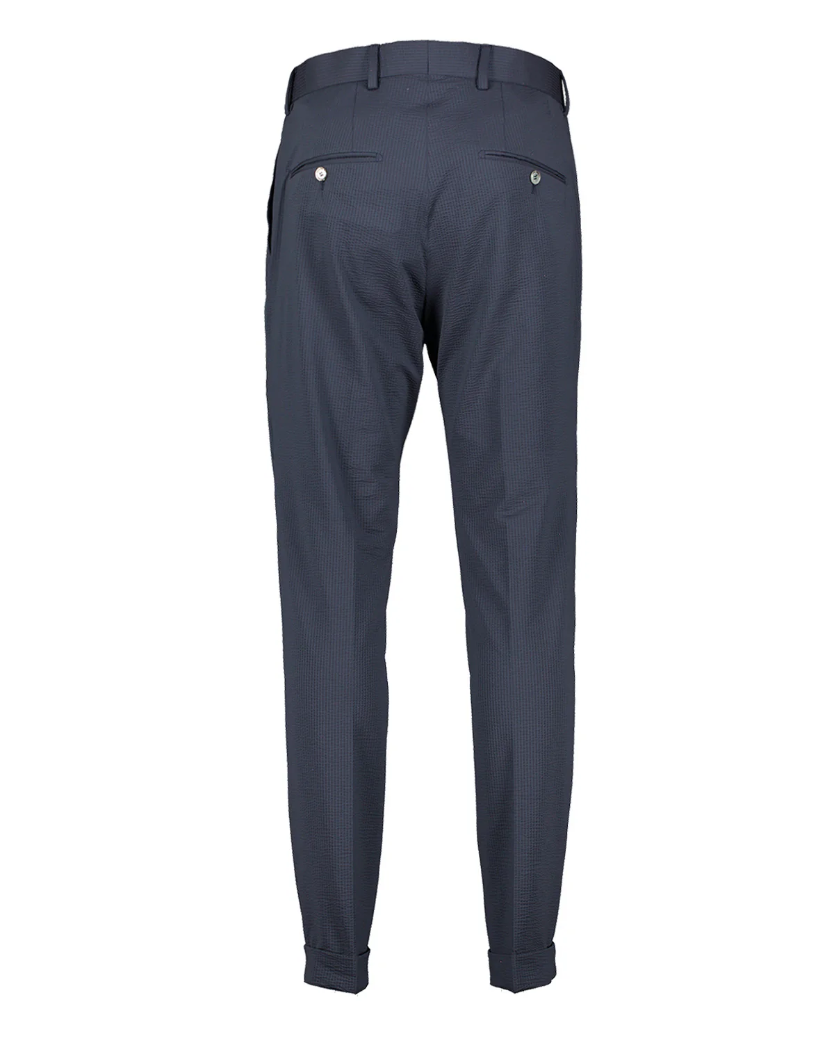 Alex Navy Stretch Seersucker Trousers - Image 2