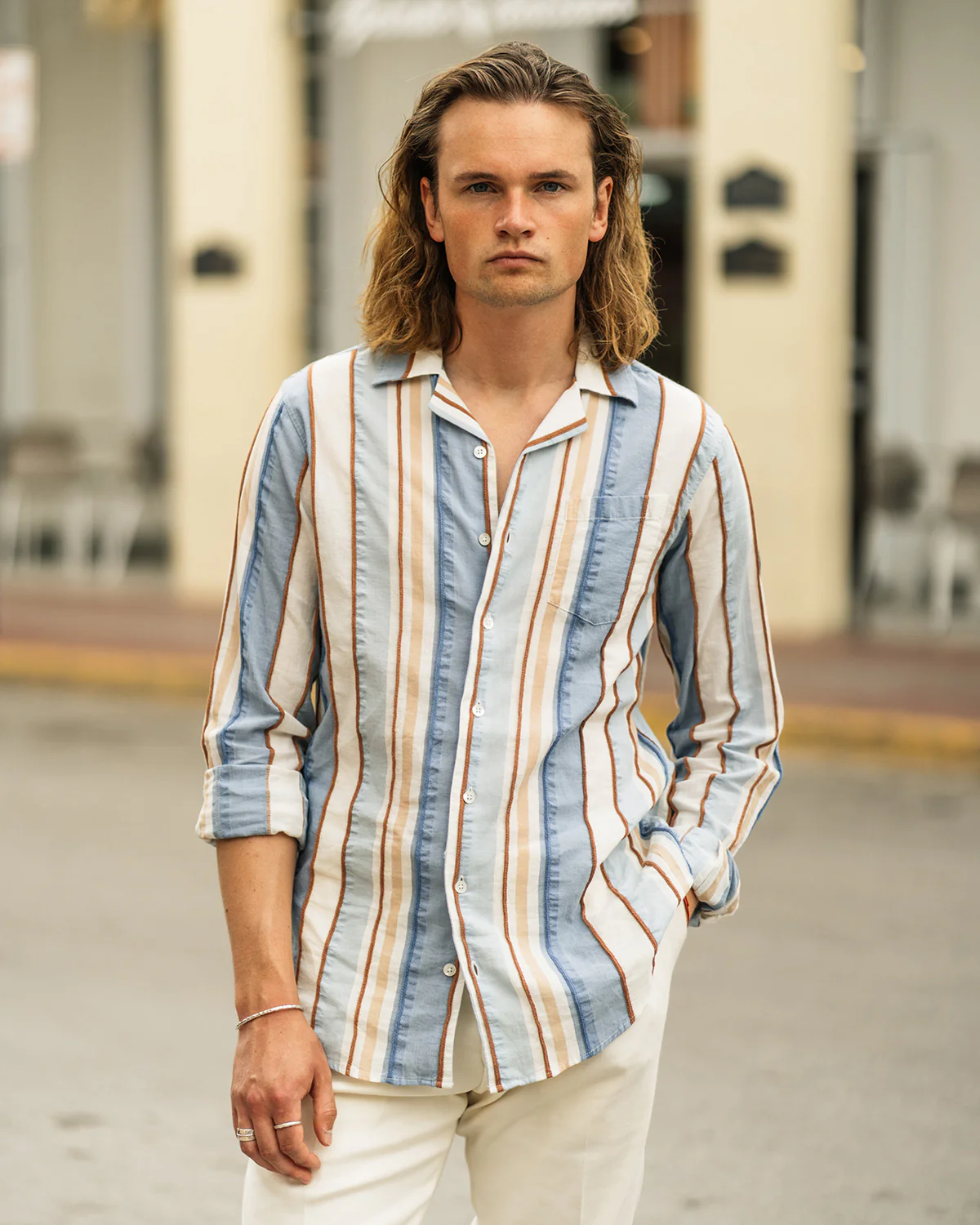 Brando Blue Striped Shirt - Image 2