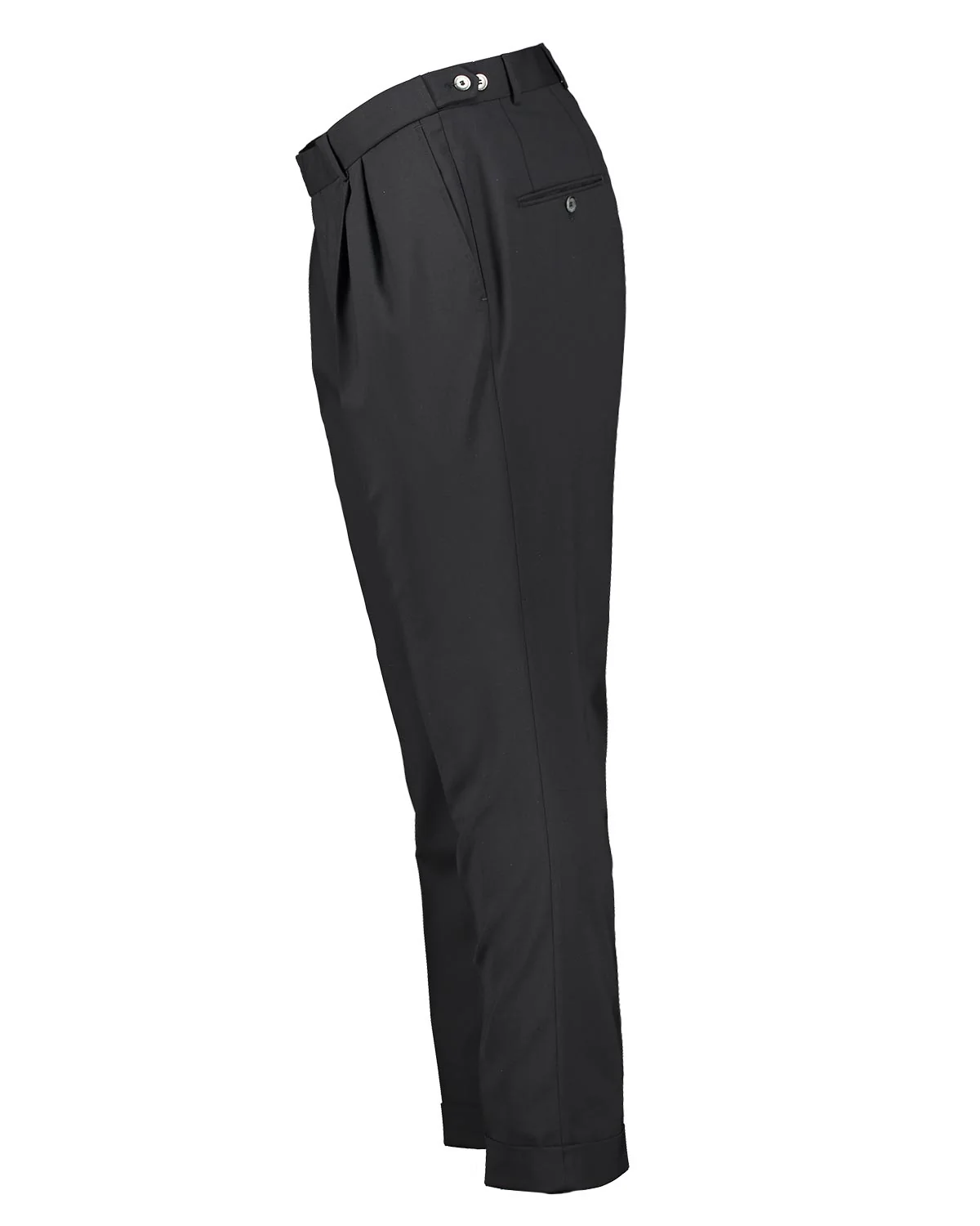 Brett Black Wool Trousers