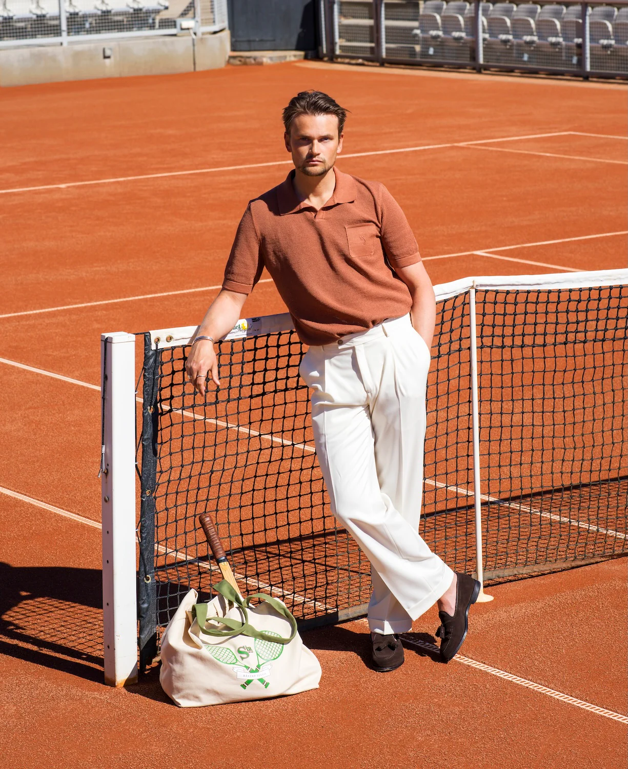 Carlos Tobacco Cotton/Linen Polo - Image 3