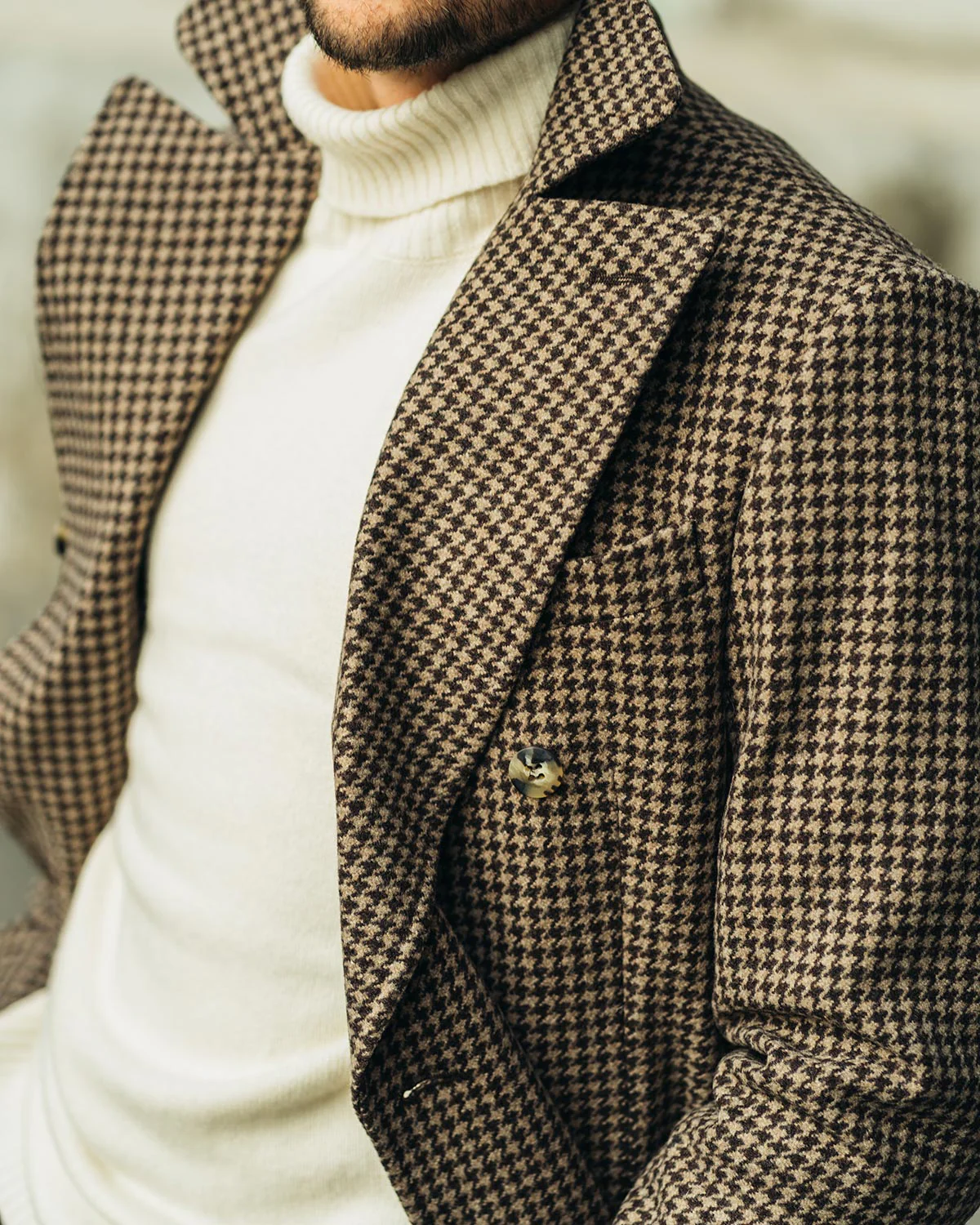 Coppola Brown Houndstooth Polo Coat - Image 3