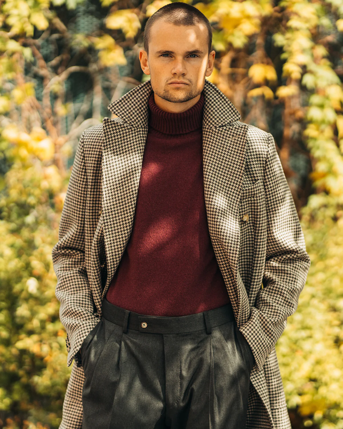 Corleone Brown Double Breasted Polo Coat - Image 4