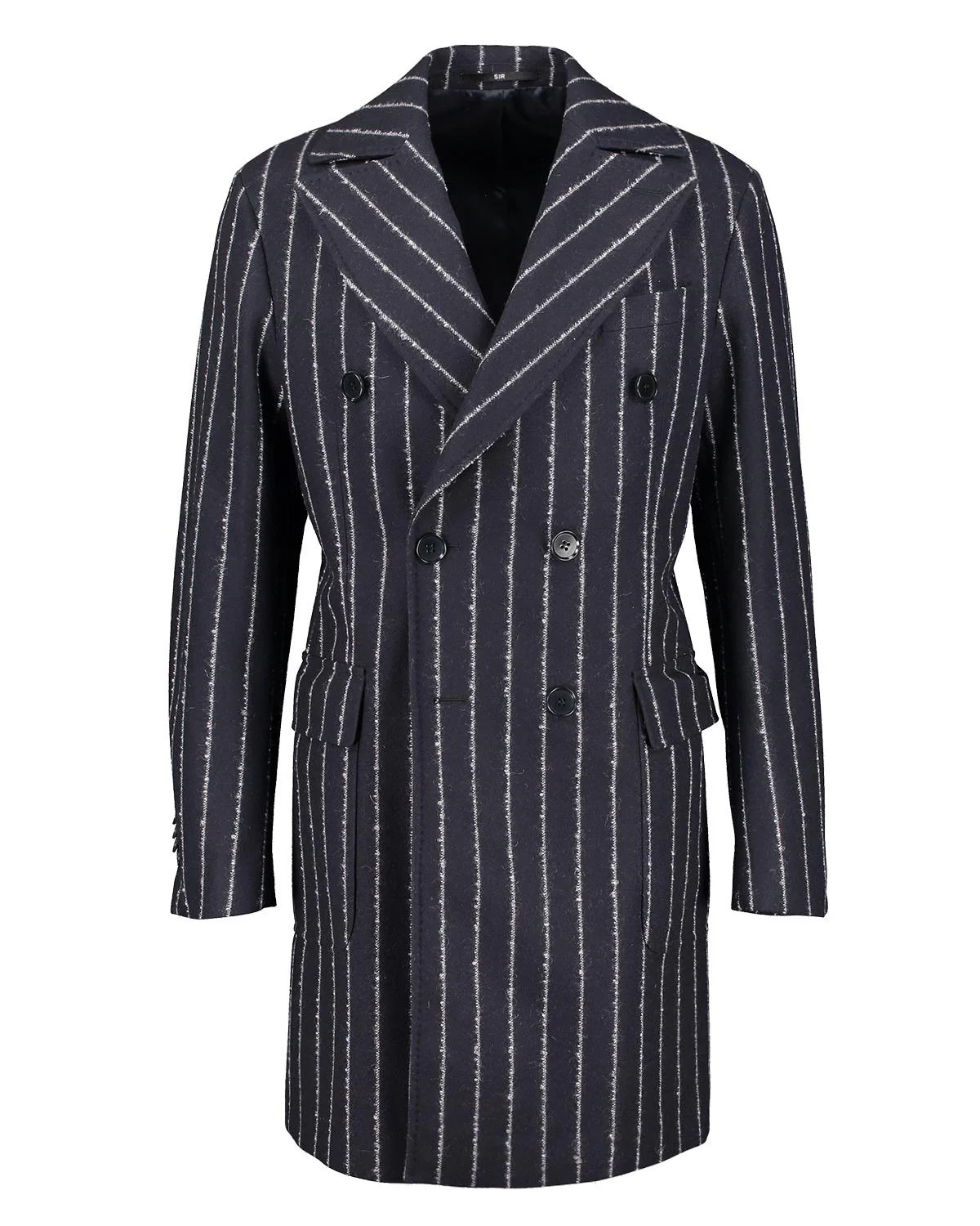 Corleone Navy Blue Chalk-stripe Coat