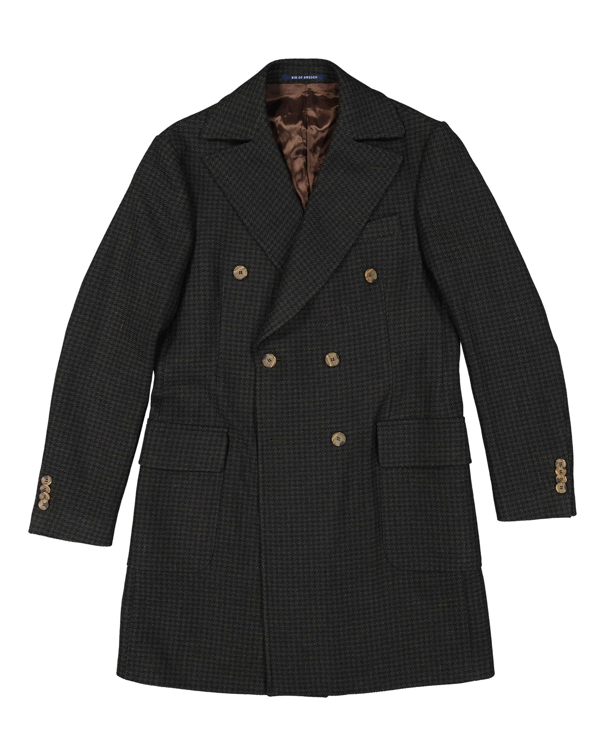 Corleone Green Houndstooth Double-Breasted Polo Coat - Image 4