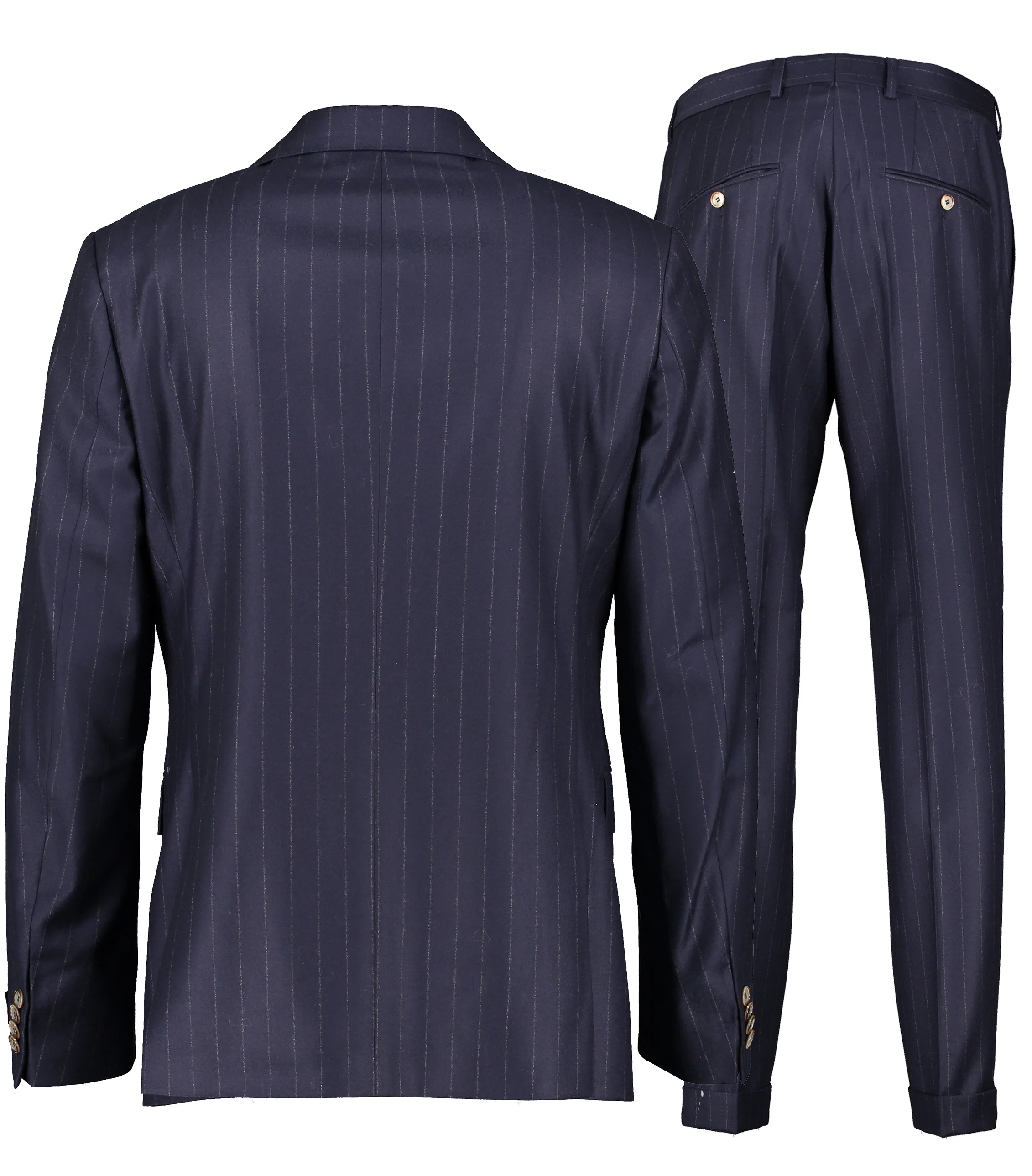 Eliot Navy Pinstripe Flannel Suit - Image 2