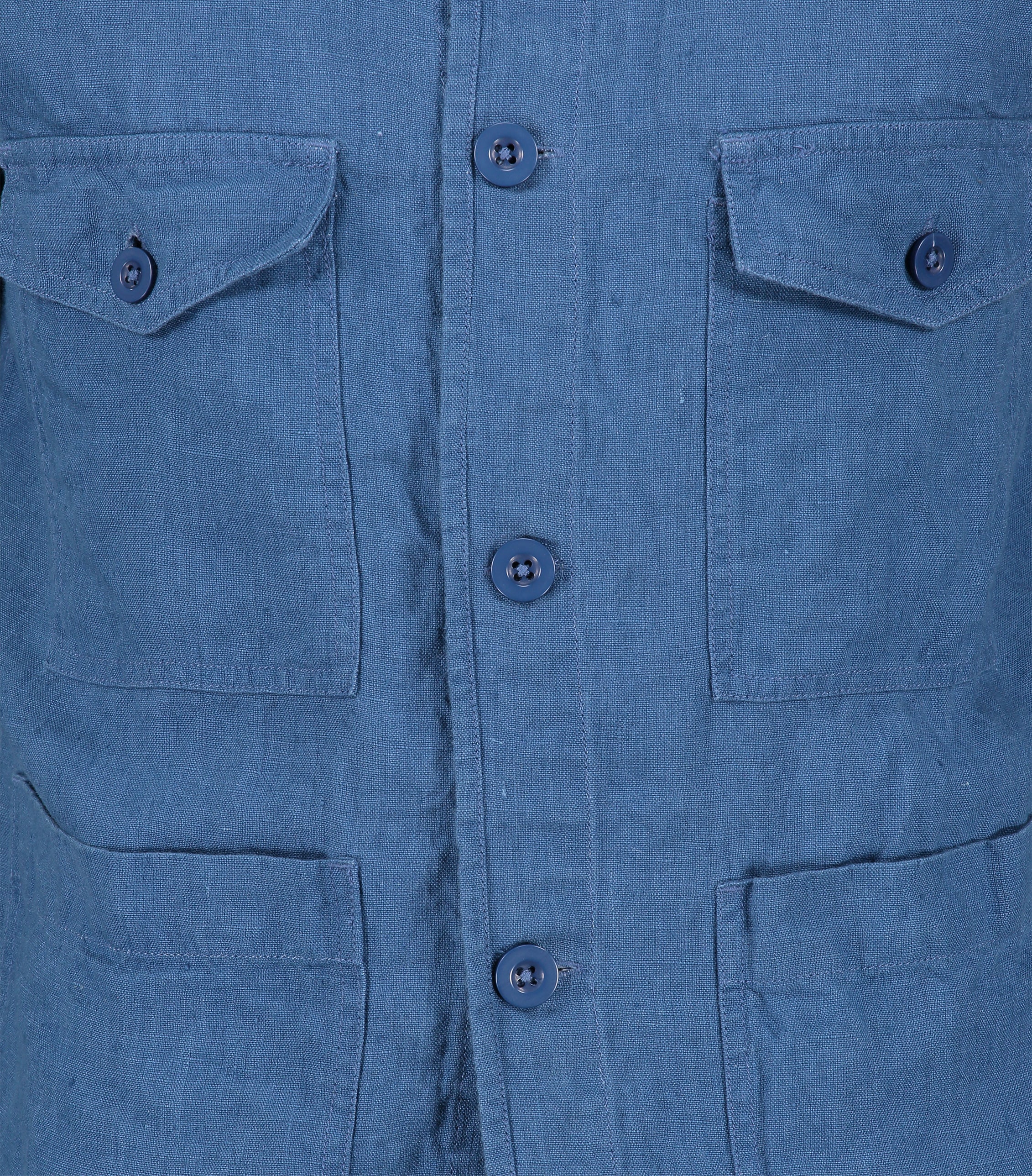 Jake Blue Linen Overshirt - Image 3