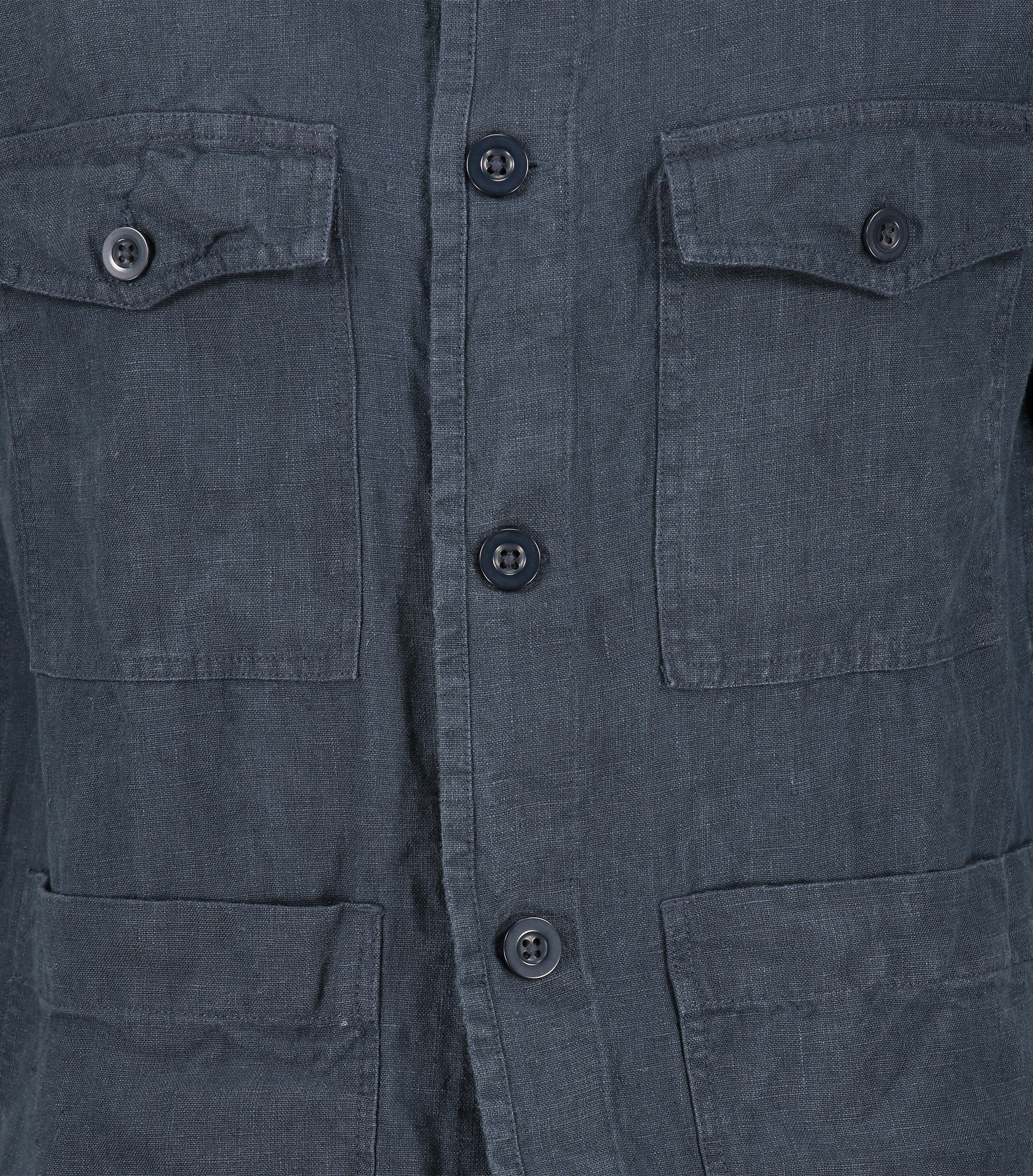 Jake Navy Linen Overshirt - Image 3