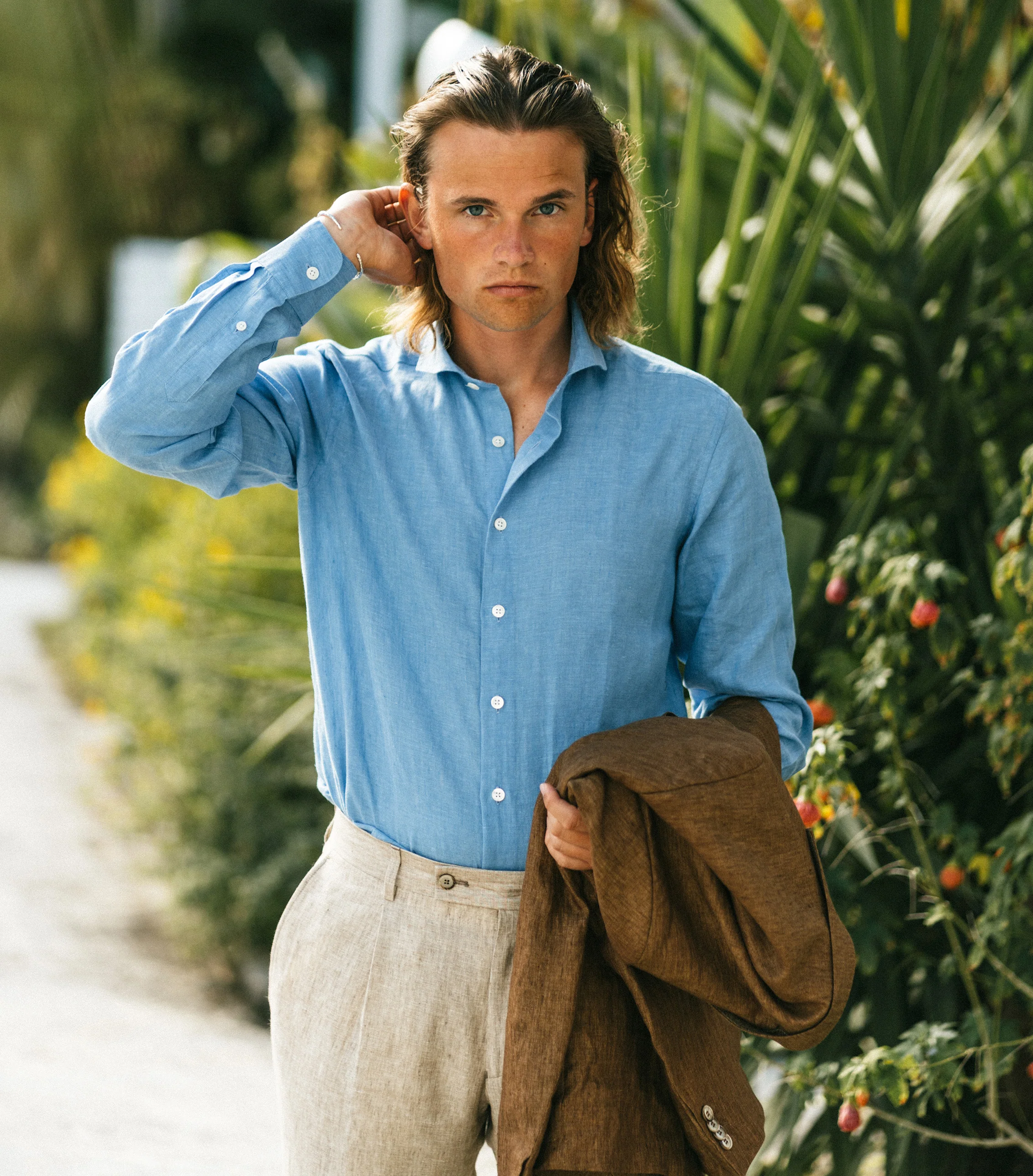 Jerry Blue Linen Shirt - Image 4