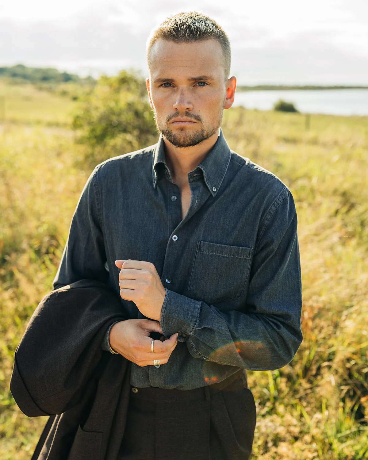 Jerry Black Washed Denim Shirt - Image 2