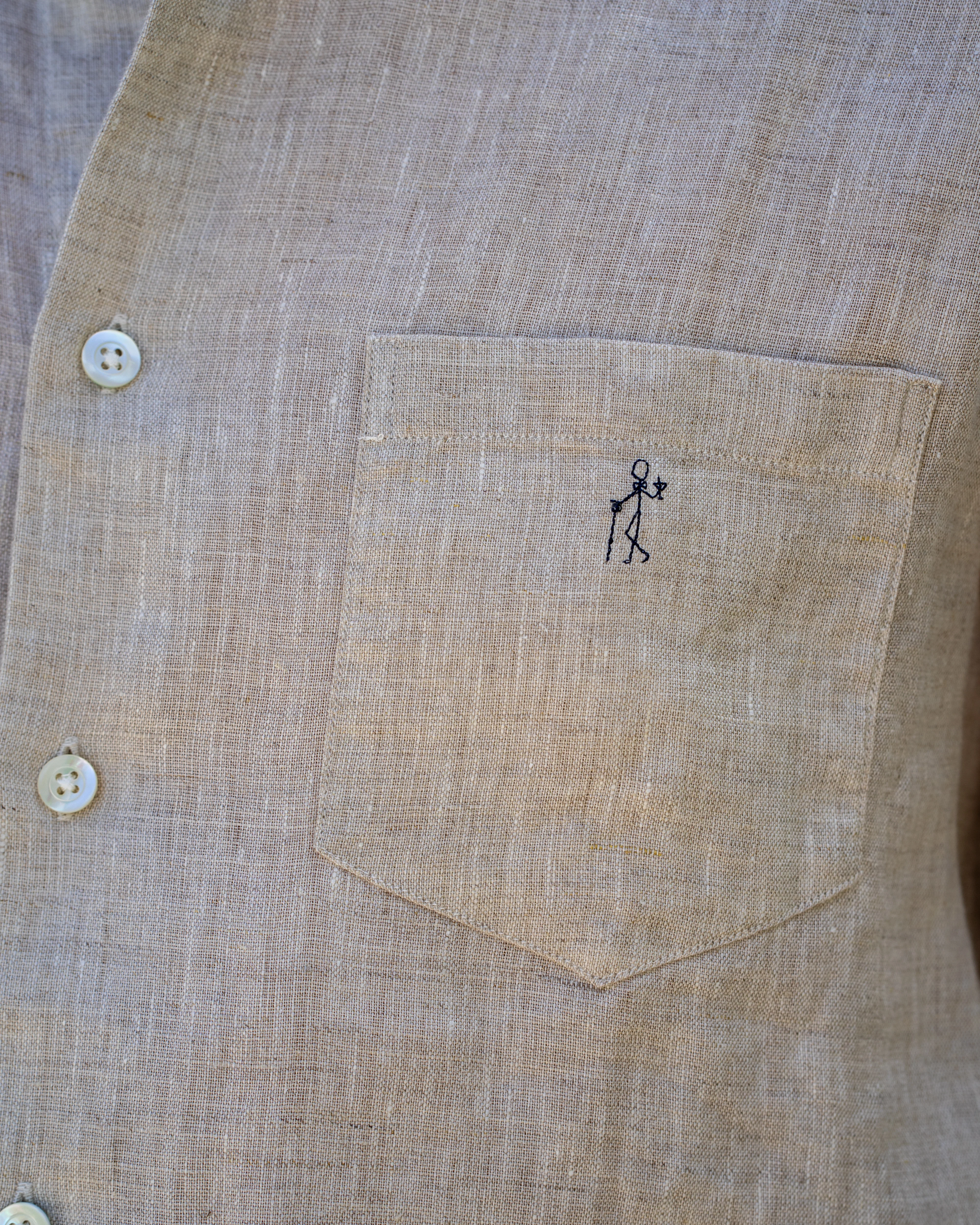 Jerry Beige Linen shirt - Image 3