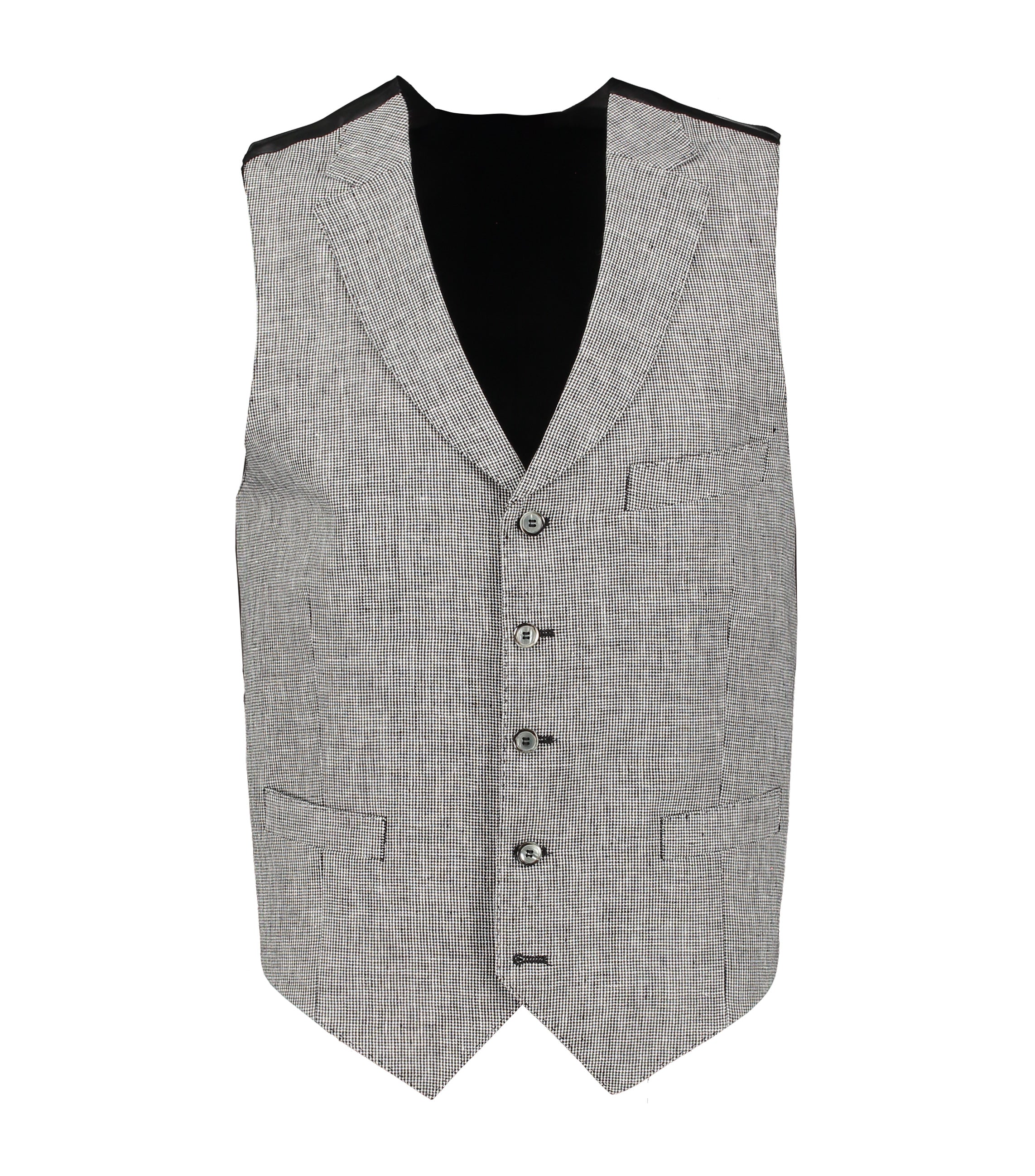 Joel Houndstooth Linen Waistcoat