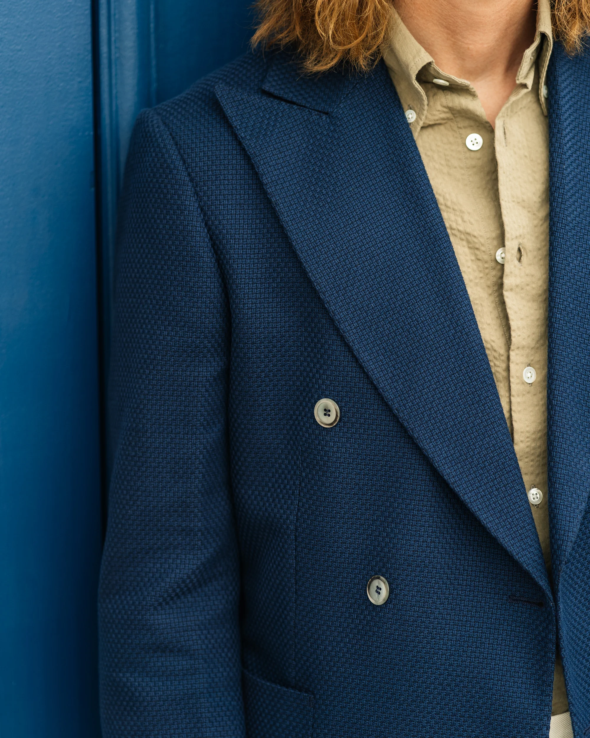 Malone Blue Double Breasted Jacket - Image 3