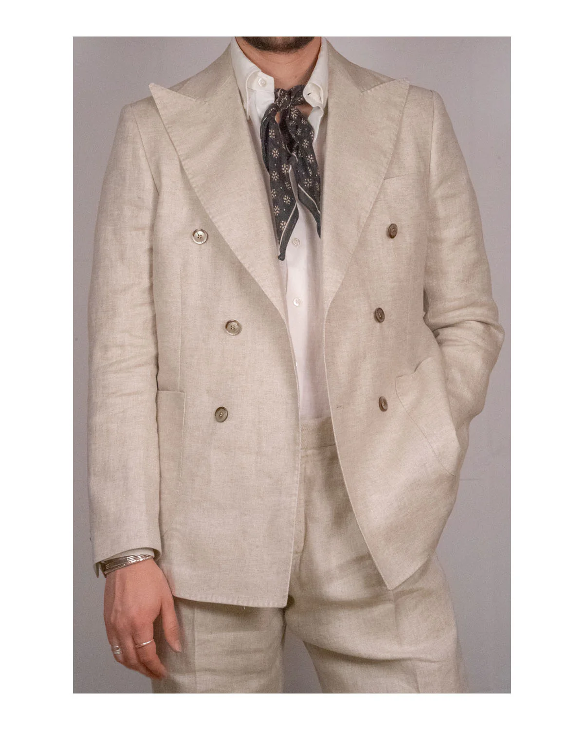 Malone DB Beige Linen jacket - Image 3