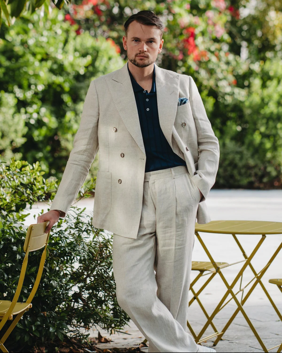 Malone DB Beige Linen jacket - Image 6