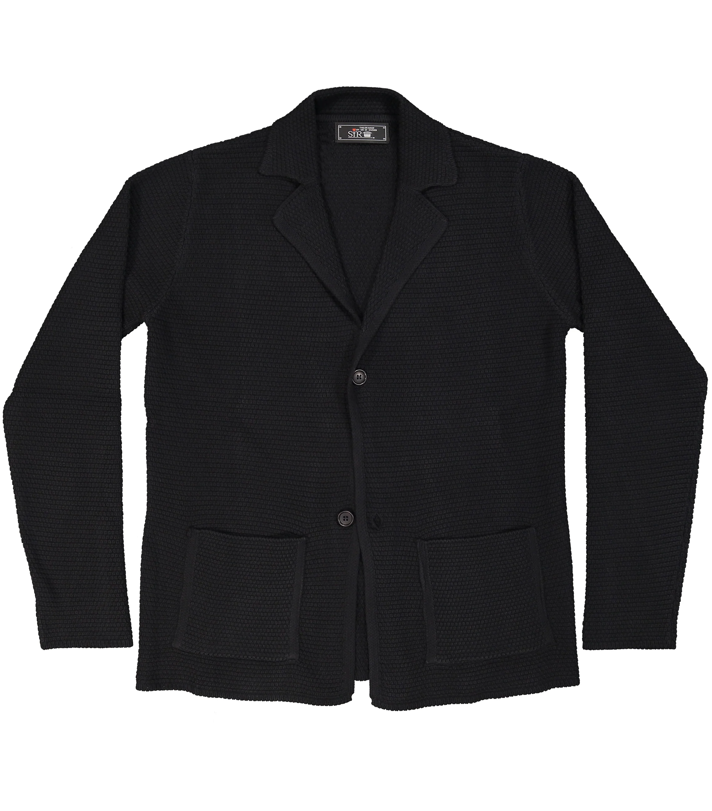 Matera Navy Knitted Jersey Jacket - Image 3