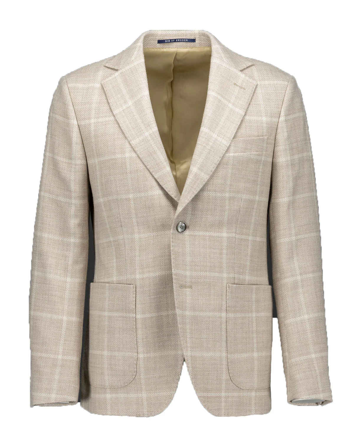 Neil Beige Windowpane Wool Jacket