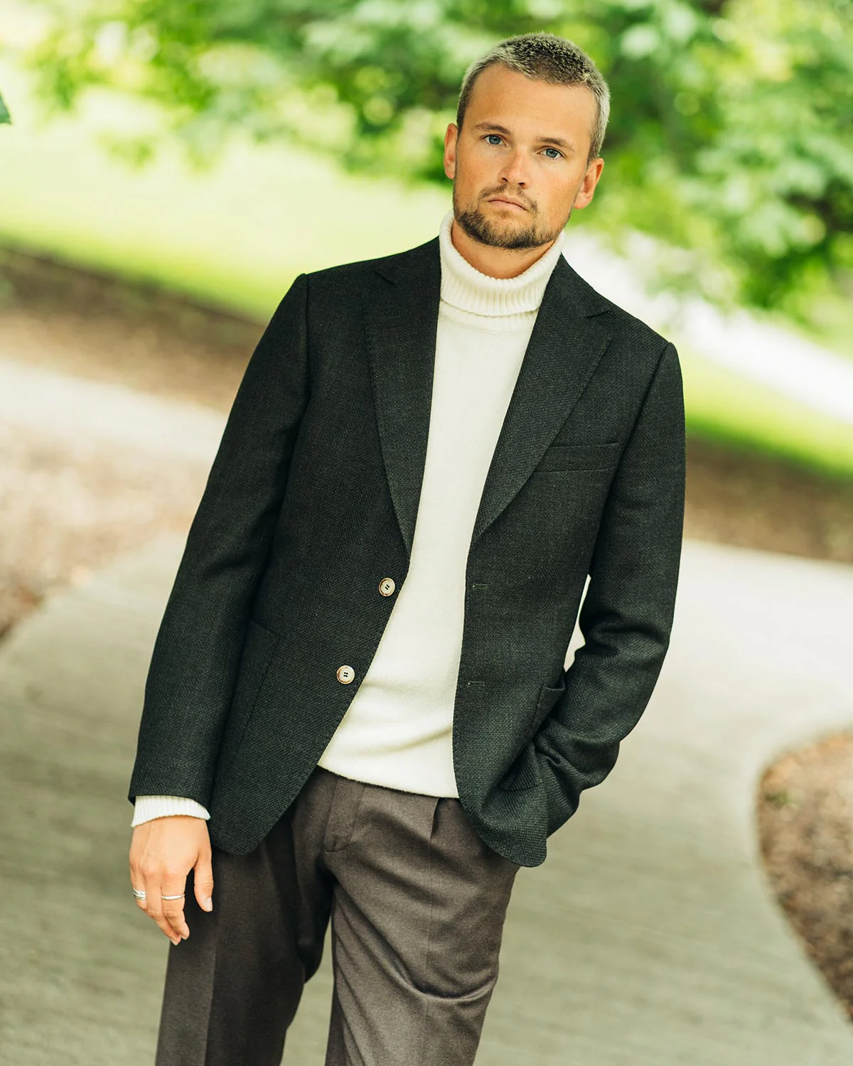 Neil Dark Green Jacket - Image 2