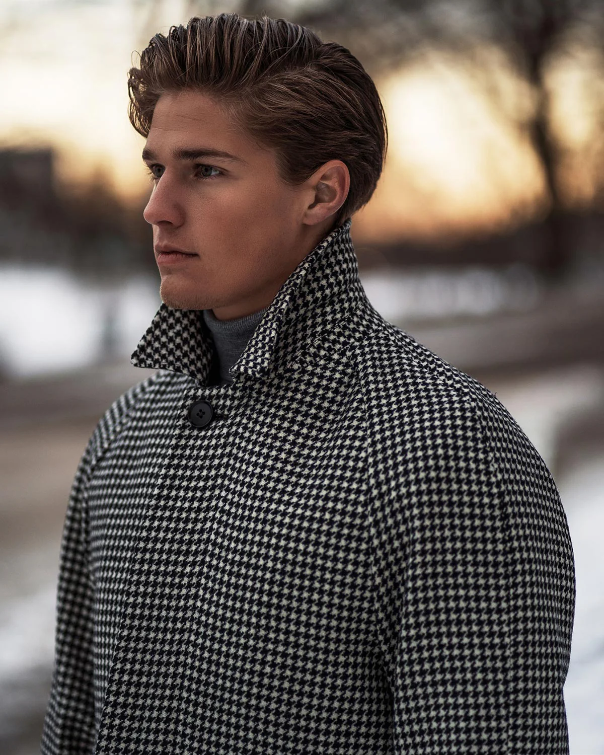 Neo Black And White Houndstooth Coat - Image 3