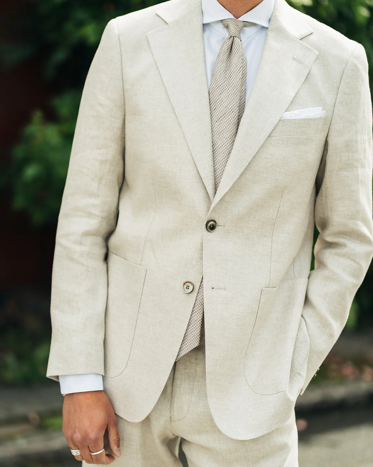 Ness Beige Linen Jacket - Image 3