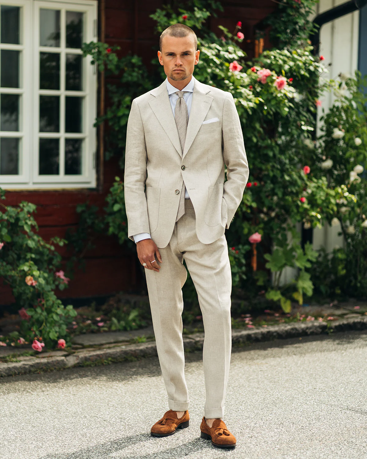 Ness Beige Linen Jacket - Image 5