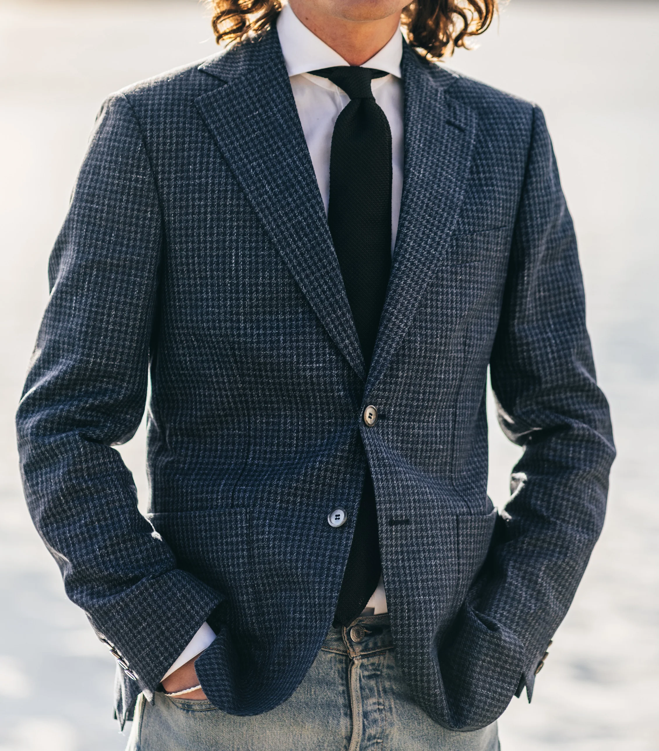 Ness Blue Houndstooth Jacket - Image 2