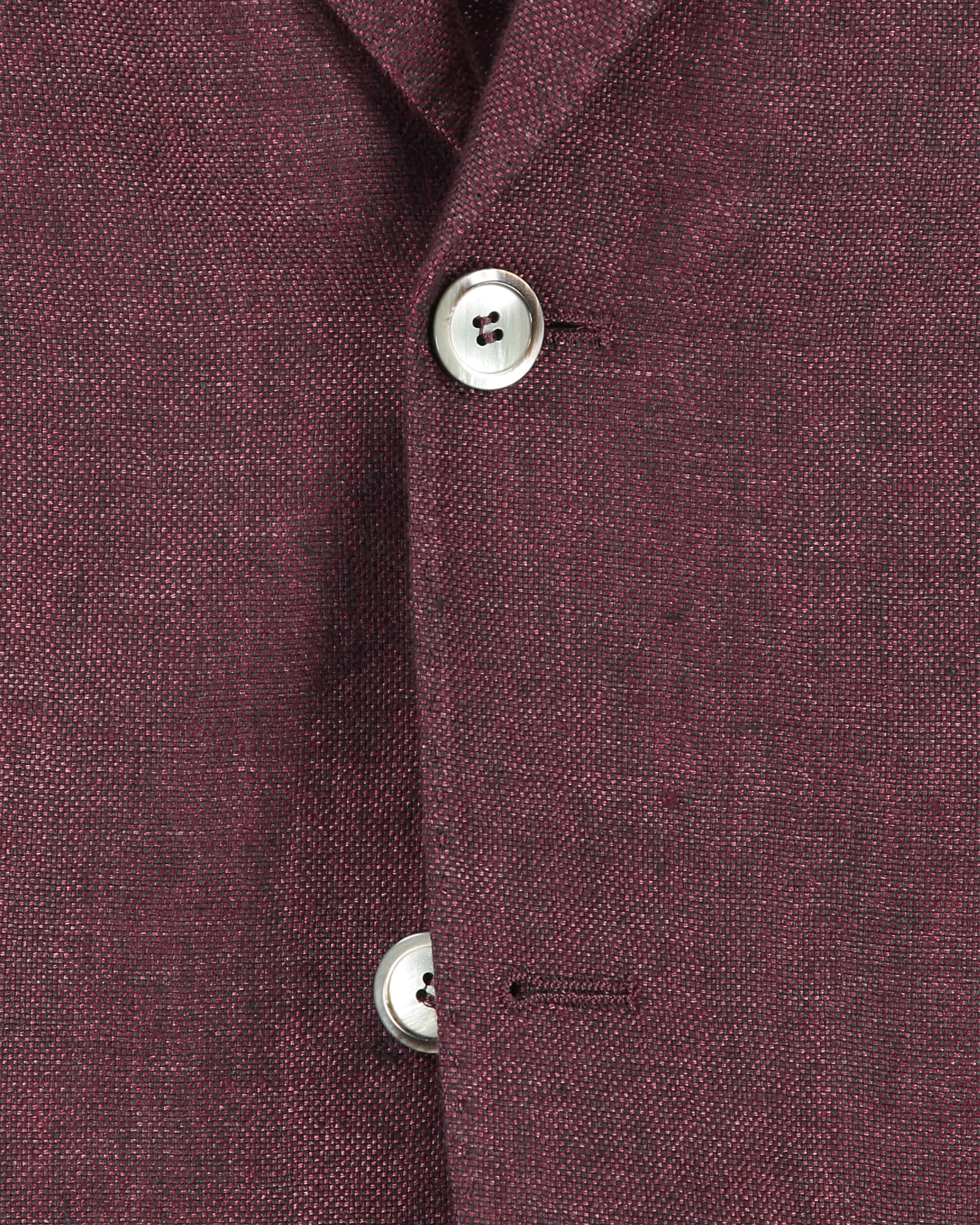 Ness Burgundy Linen Jacket - Image 5