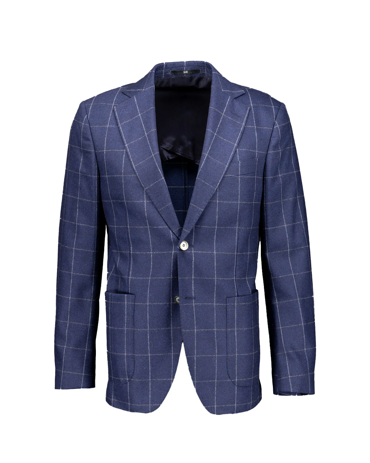 Ness Navy Windowpane Cashmere jacket