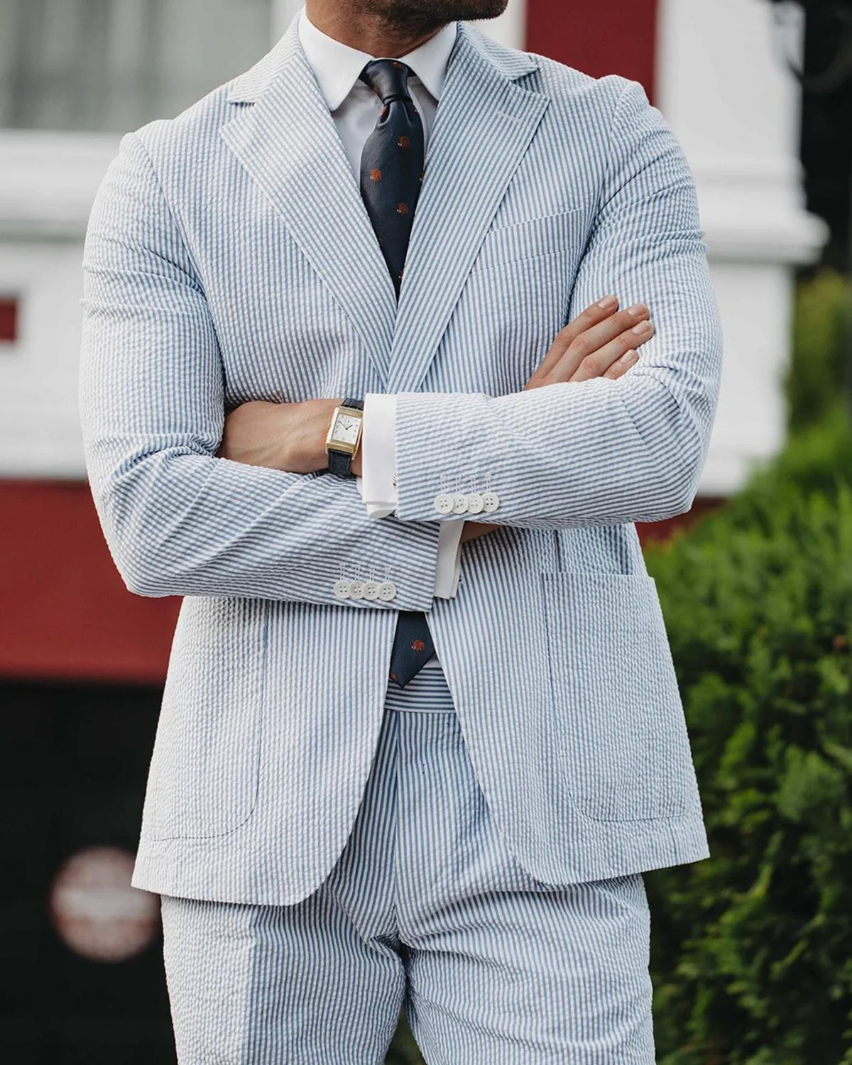 Ness Light Blue Seersucker Jacket - Image 2