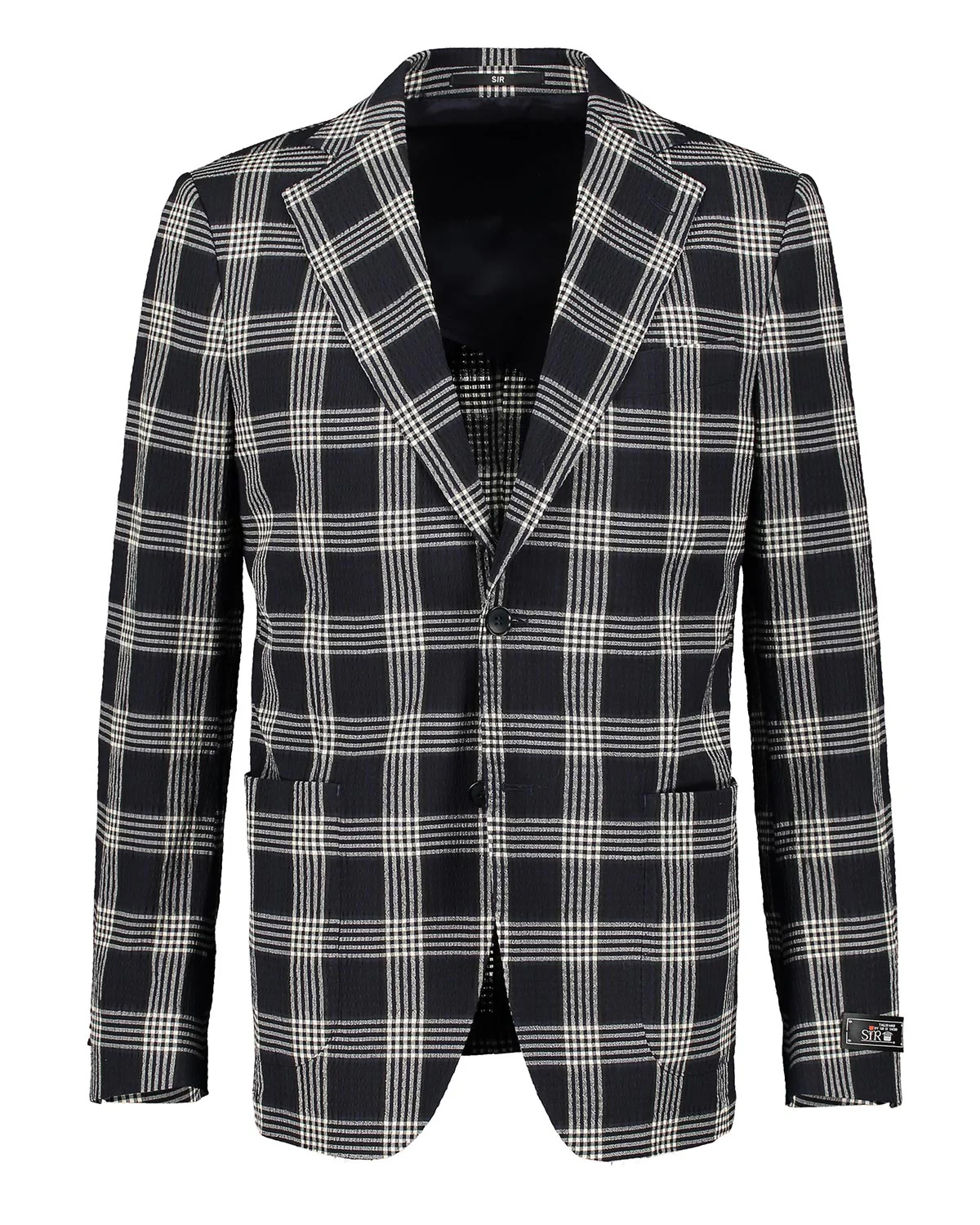 Ness Navy Glencheck Seersucker Jacket