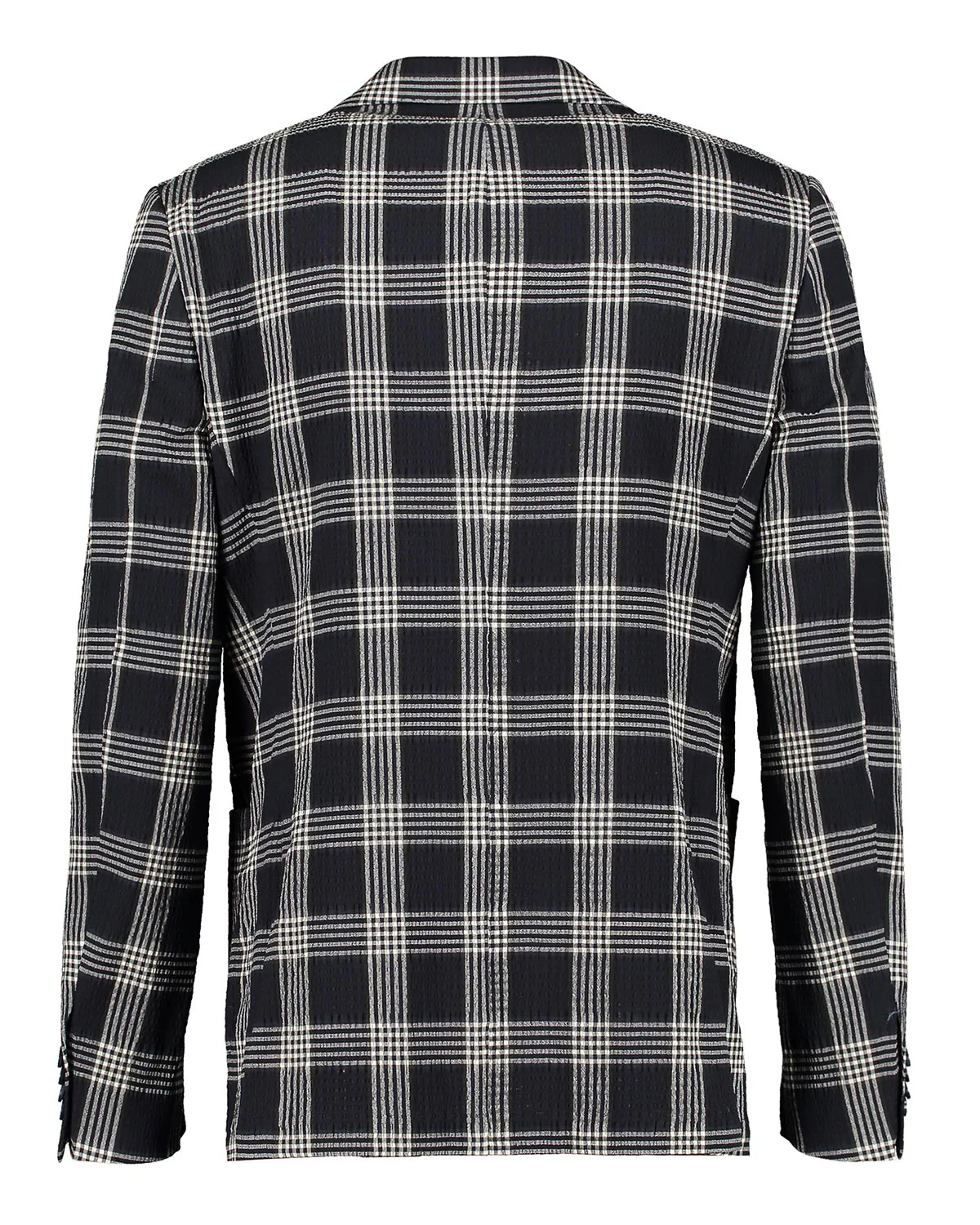 Ness Navy Glencheck Seersucker Jacket - Image 4