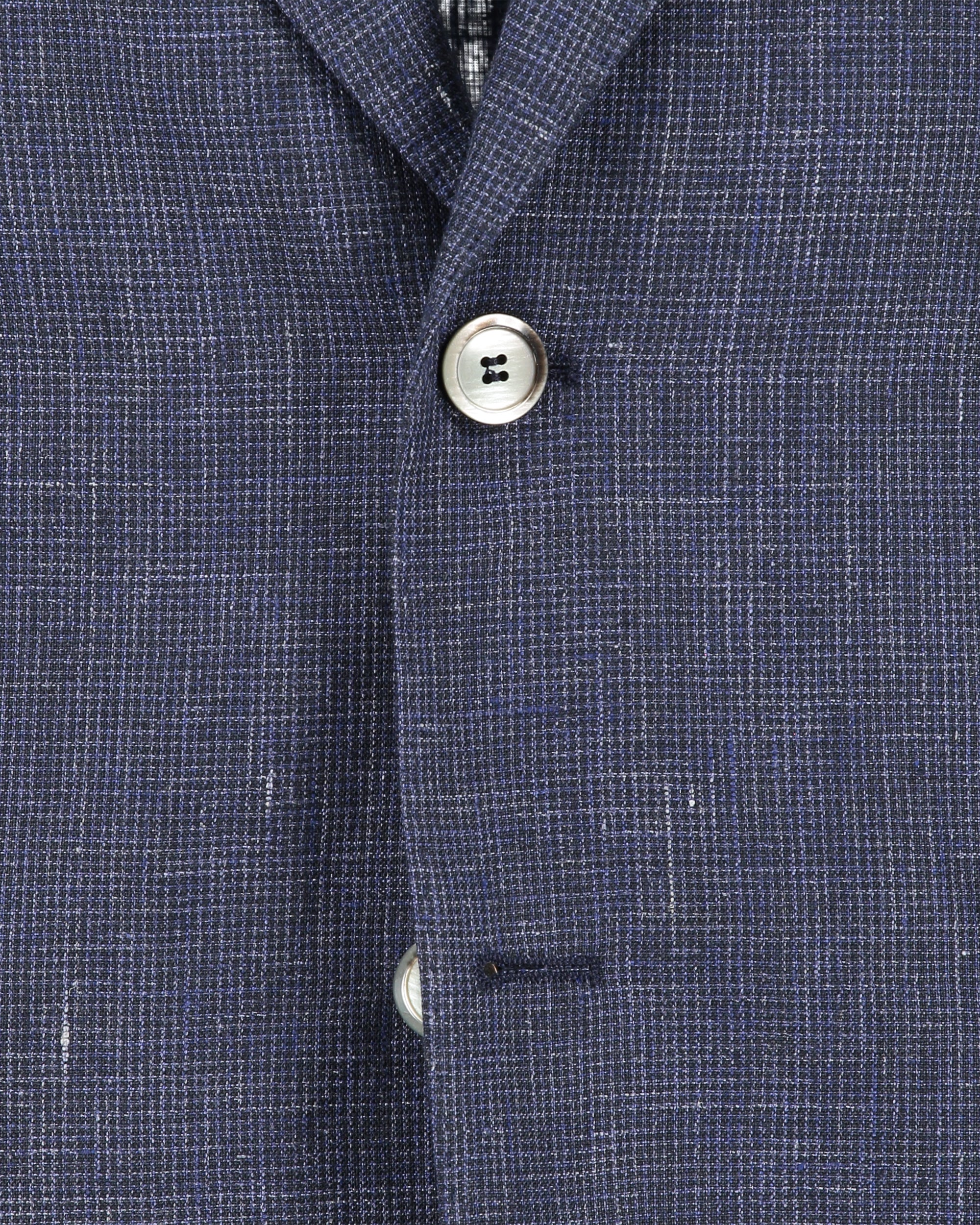 Ness Navy Houndstooth Linen Jacket - Image 3