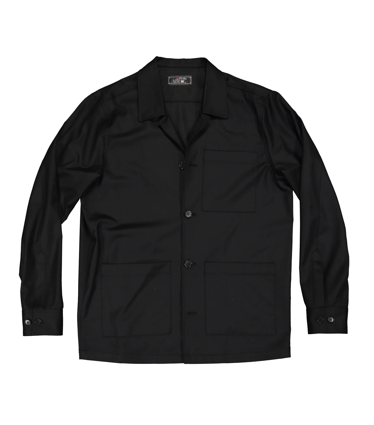 Overtown Black Flannel Shirt Jacket