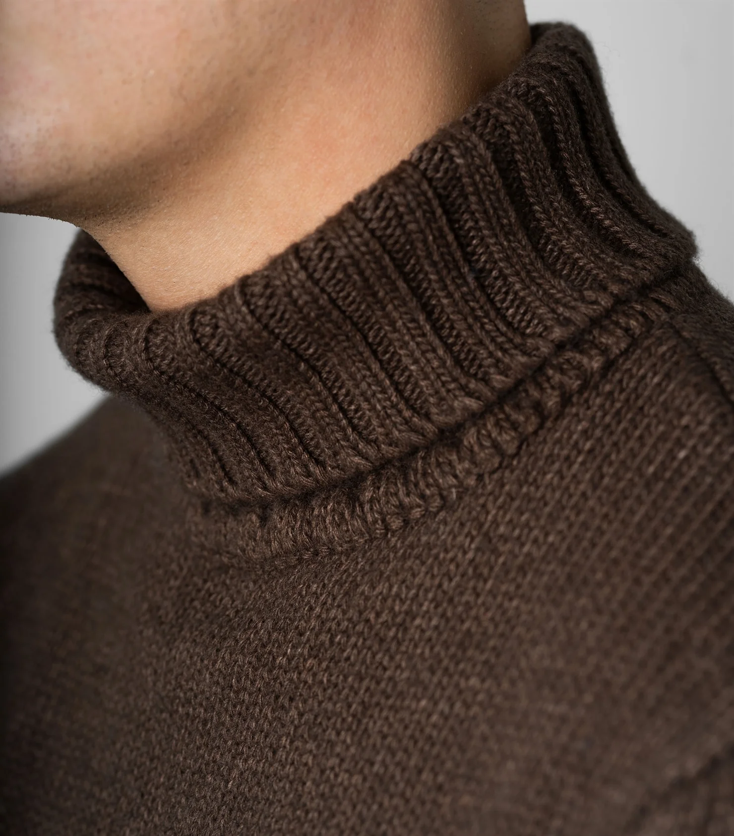Ragnar Brown Heavy Knit Rollneck - Image 2