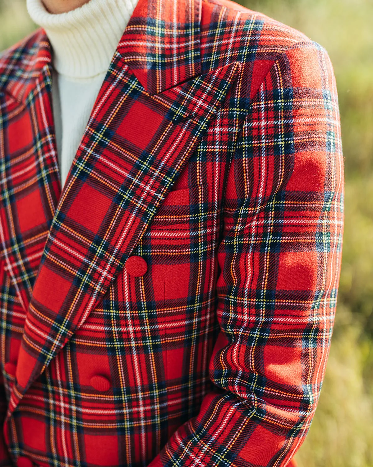 Ralph Tartan Check Double Breasted Jacket - Image 3