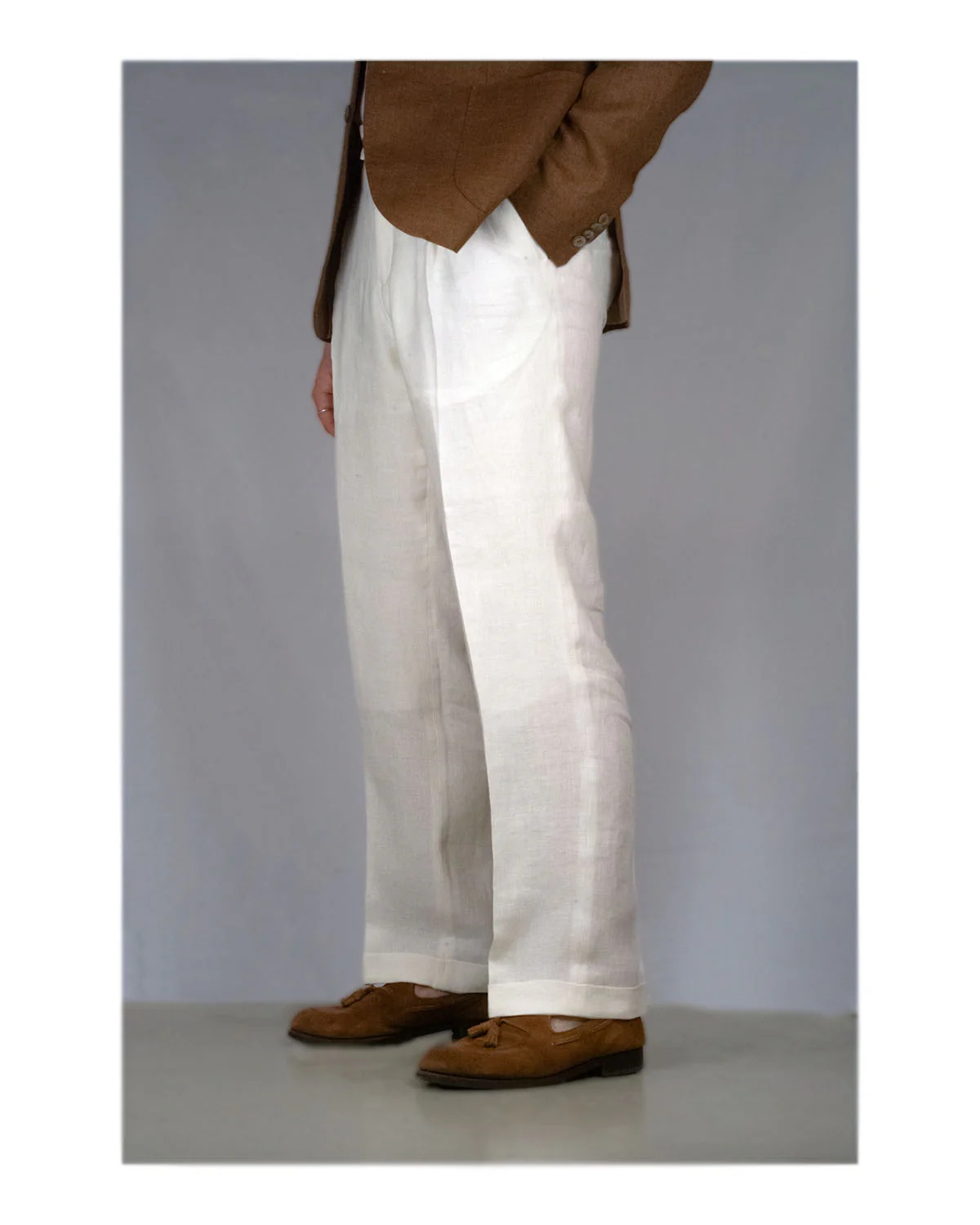 Sonny Wide White Linen Trousers - Image 2